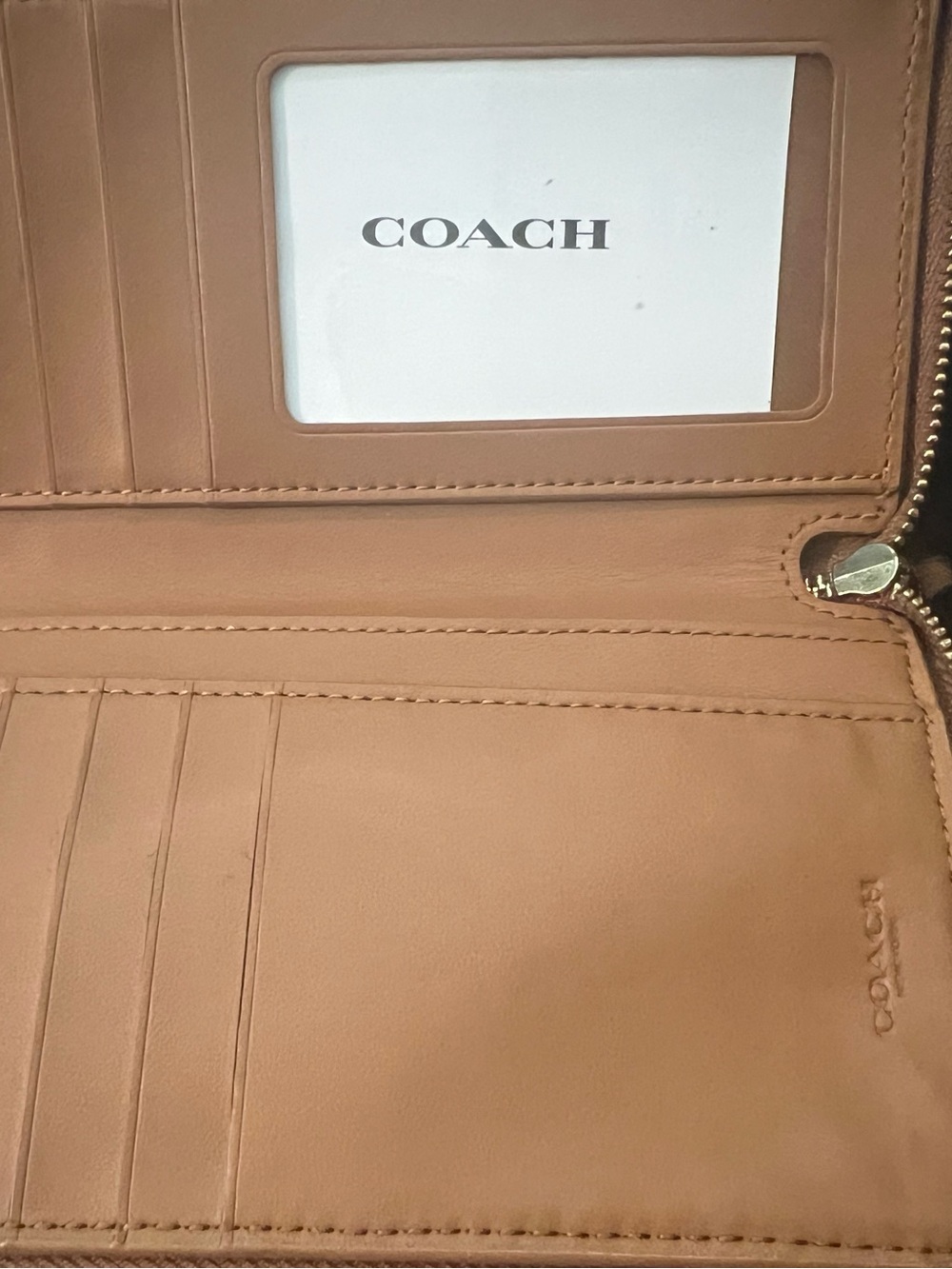 Coach Brown Embroidered Leather Wallet - Picture 10 of 11